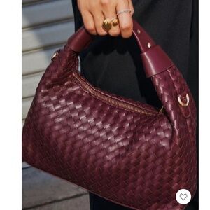 NWOT burgundy woven clutch purse
